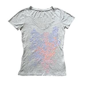 Y2K Abstract Pastel T-Shirt Short Sleeve Graphic Print Watercolour Size Small
